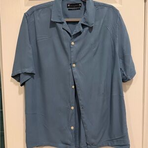 AllSaints Men’s Dusty Blue Short-Sleeve Button-Down Shirt